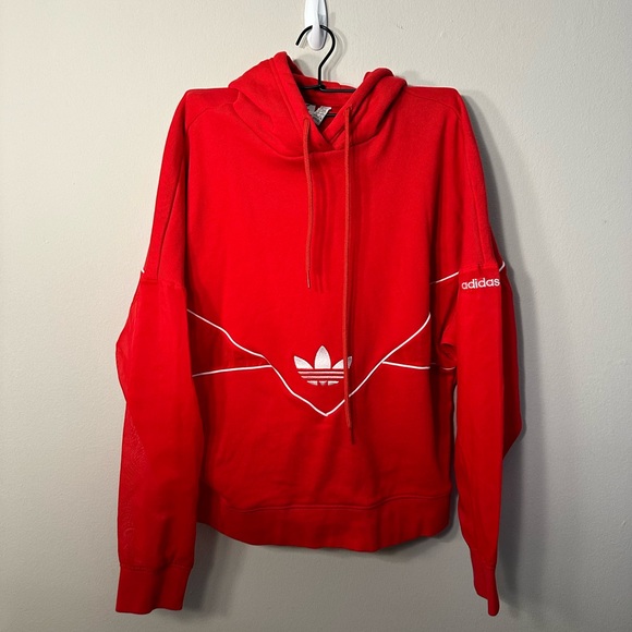 adidas Sweaters - Adidas Red and White Hoodie